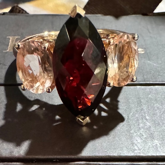 Le Vian 14k Strawberry Gold, Pomegranate Garnet, Peach Morganites, and Nude Diam - Picture 6 of 6